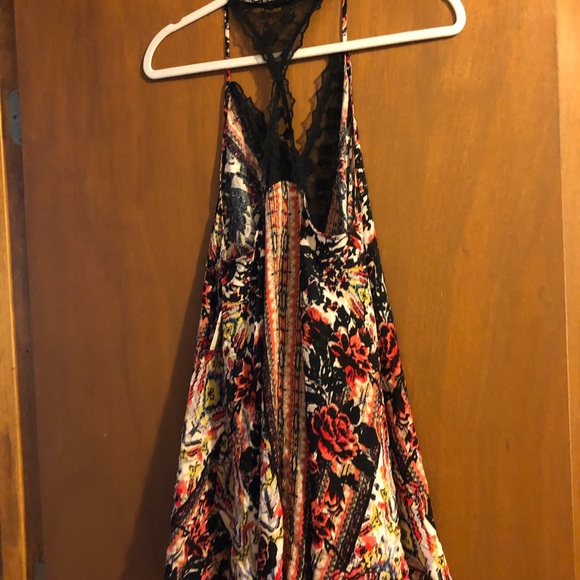 Free People Women's XS Tank Bohemian Floral Flow Funky Tank Sleeveless Shirt NWT - Picture 3 of 5